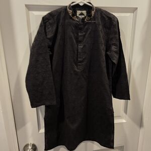 Minnie Minors Embroidred Kurta Trouser In Black Color For 6 to 7 Year Old Boy